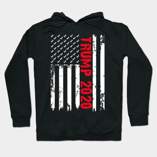 Trump 2020 American Flag Hoodie by Barnard